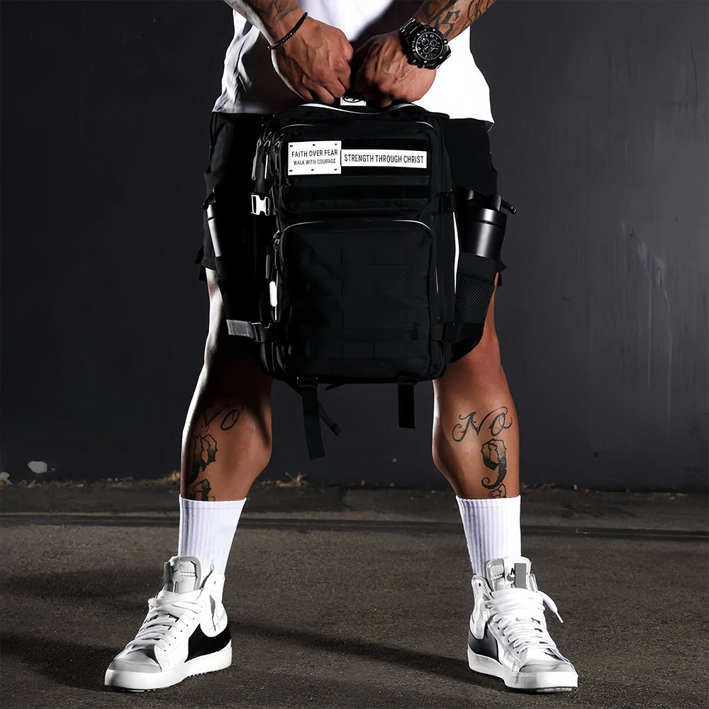 35L Alpha Black Backpack – White Accent