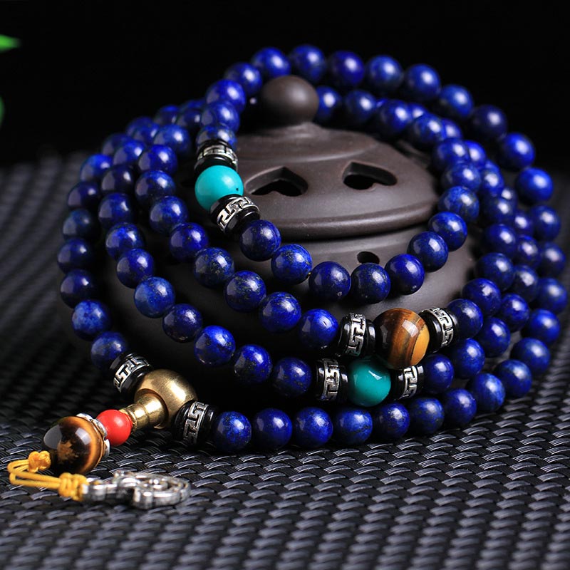 Faith Nova 108 Beads Lazurite Positive Bracelet Mala