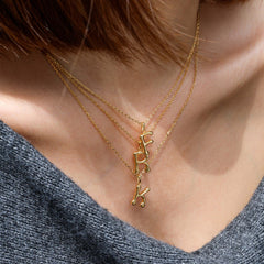 Bubble Initial Letter K Pendant Necklace