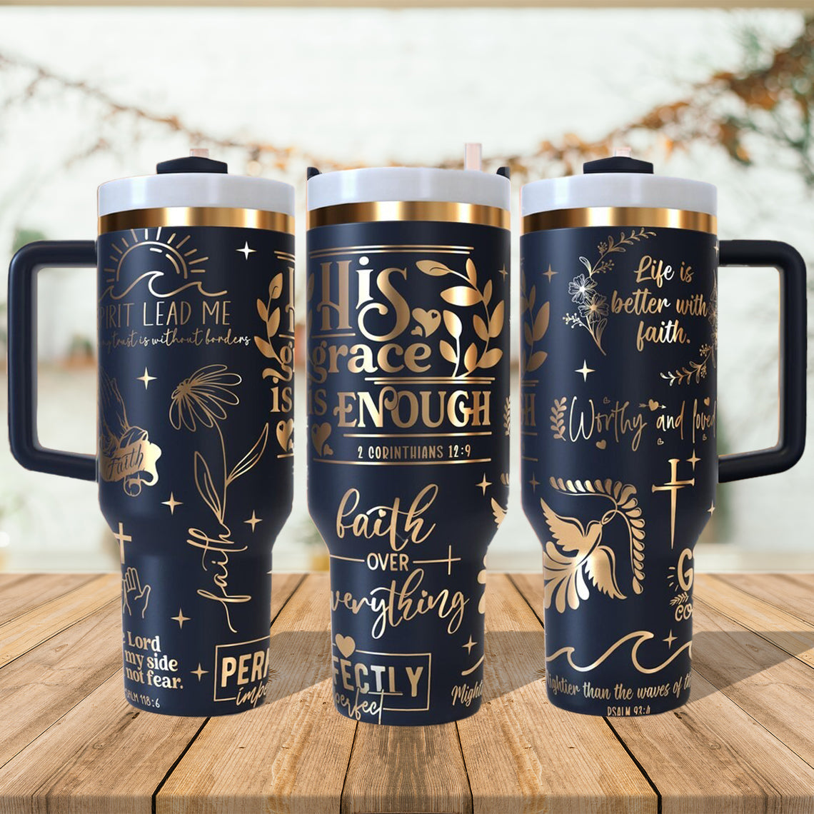 Faith Christian Jesus Tumbler With Handle 30oz