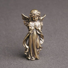 Retro Style Brass Stereoscopic Bronze Guardian Angel Desktop Decorations Ornament