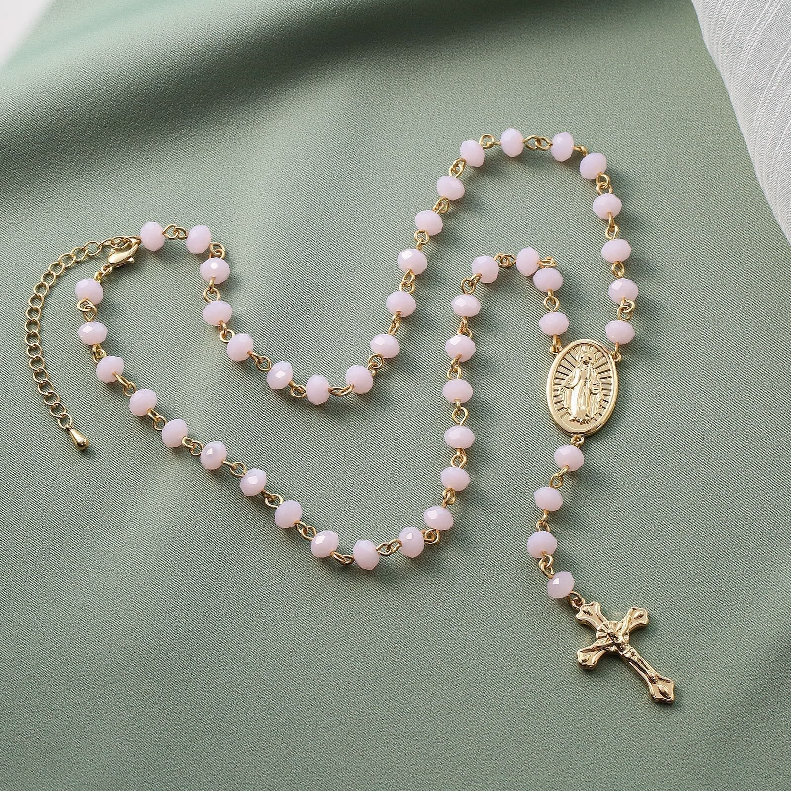 Virgin Mary Medal & Crucifix Pendant Necklace