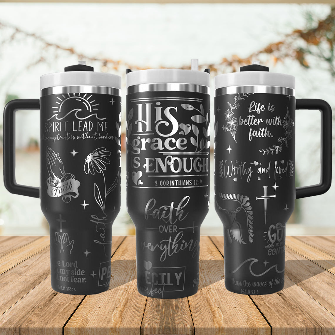 Faith Christian Jesus Tumbler With Handle 30oz