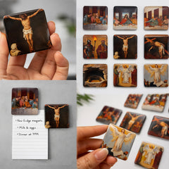 The Passion of Christ - Religious Fridge Magnets 9 Pieces