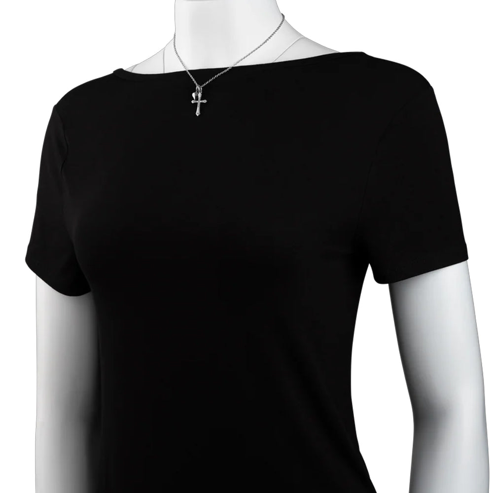 Sterling Silver Heart & Cross Unity Pendant Necklace