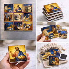 The Feeding of the 5000 - Religious Fridge Magnets 9 Pieces