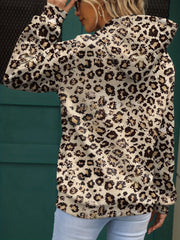 Women's Leopard & Graphic Print Hoodie with Kangaroo Pocket, Soft and Casual – Perfect for Everyday Wear and Lounging