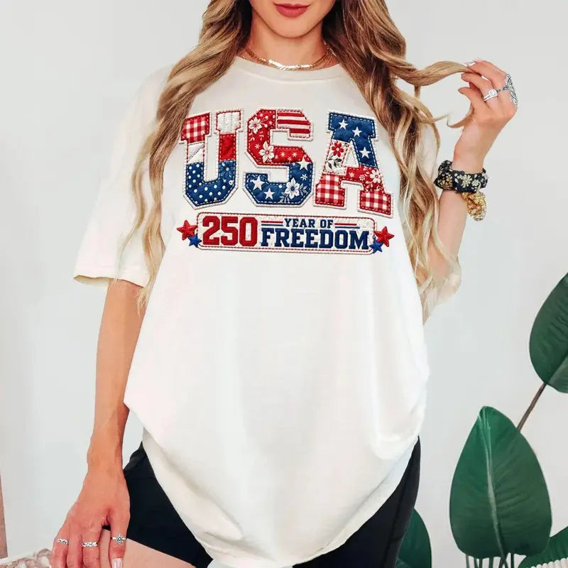 Women's  Comfort Colors USA 250 Year Of Freedom Shirt,