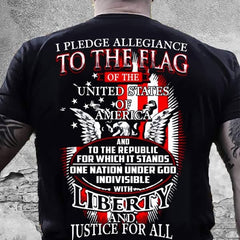 To The Flag Of The United States Of America Pattern Print 100%Cotton T-Shirt