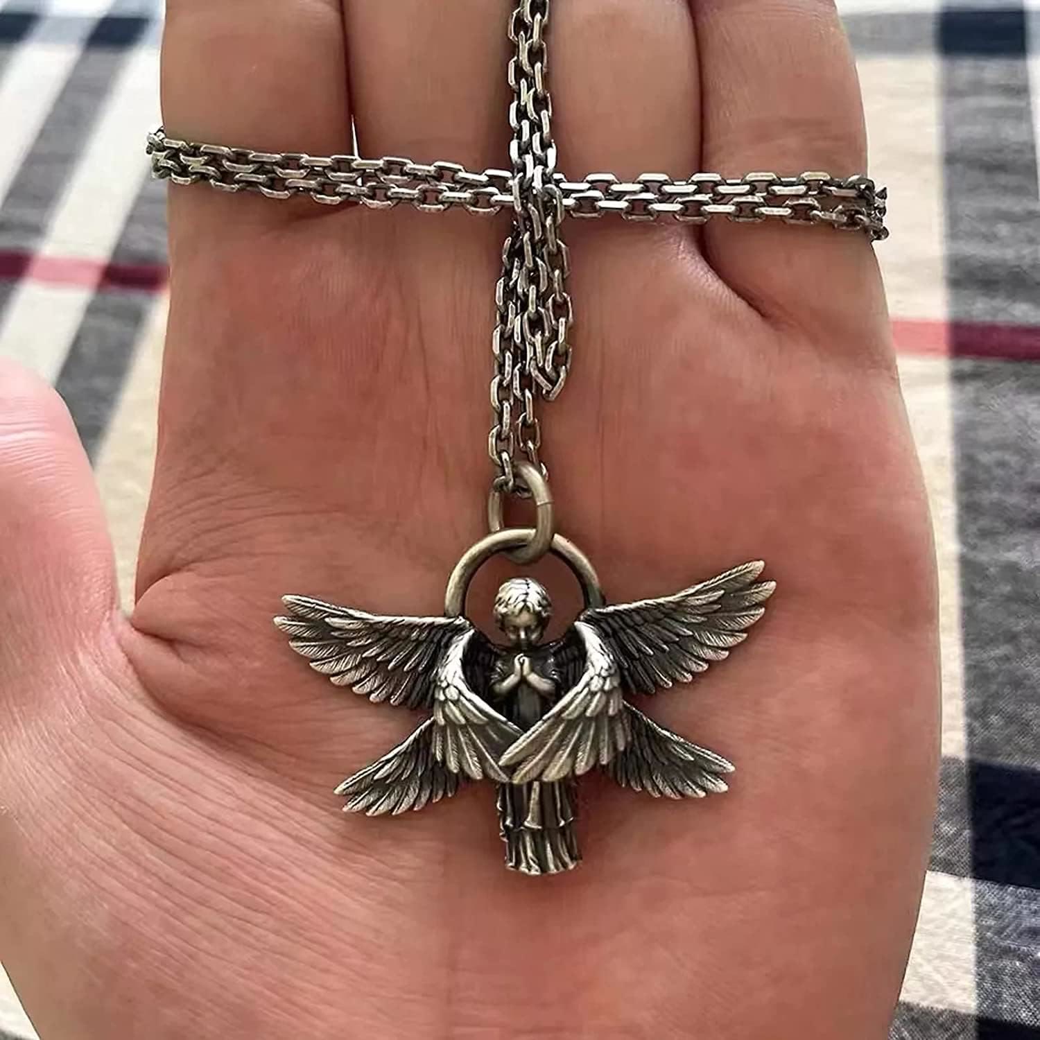 Praying Angel Wing Pendant Good Luck Necklace