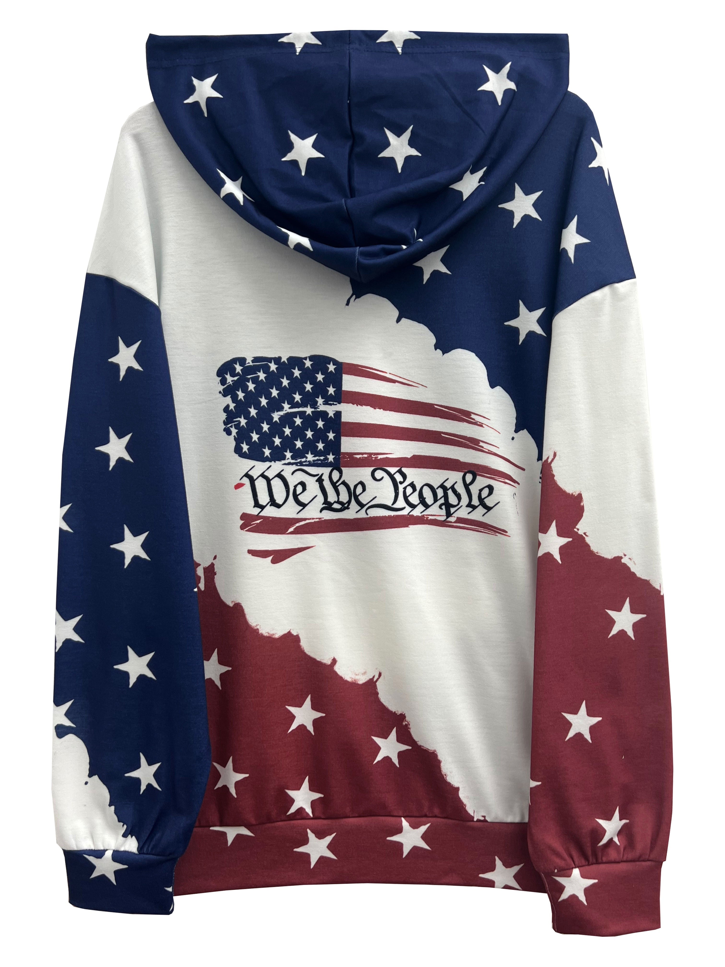 Women's American Pride Hoodie - Soft, Casual, Long Sleeve with Kangaroo Pocket