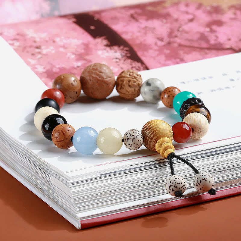 Faith Nova Bodhi Seed Agate Wisdom Harmony Wrist Mala Bracelet