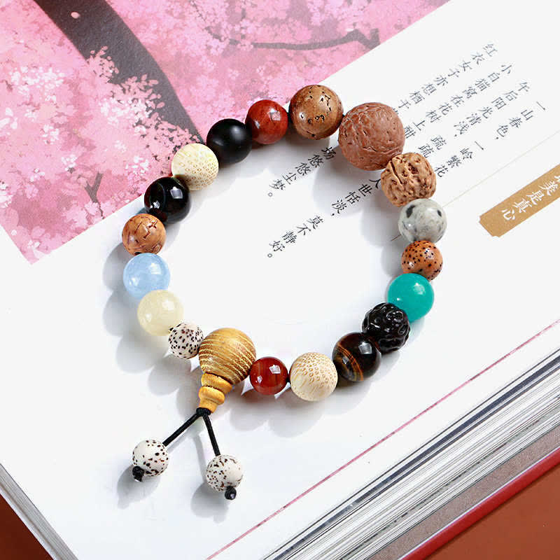 Faith Nova Bodhi Seed Agate Wisdom Harmony Wrist Mala Bracelet