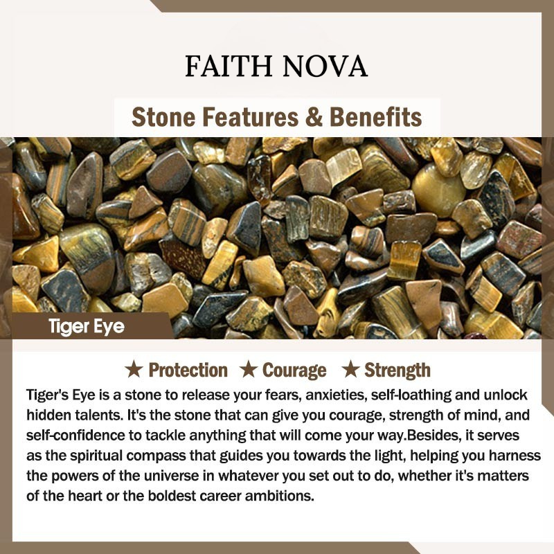 Faith Nova Tibetan Black Onyx Tiger Eye Protection Necklace Mala Set