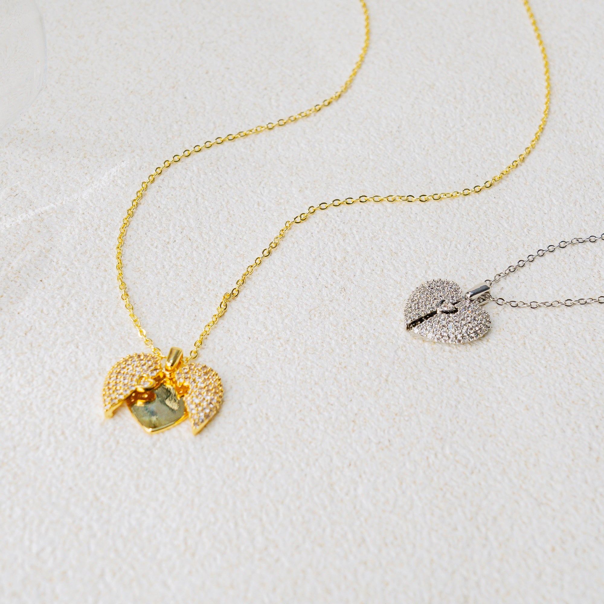 Heart of Faith Necklace – Christian Love & Cross Key Pendant, Gold & Silver Toned Jewelry of Grace