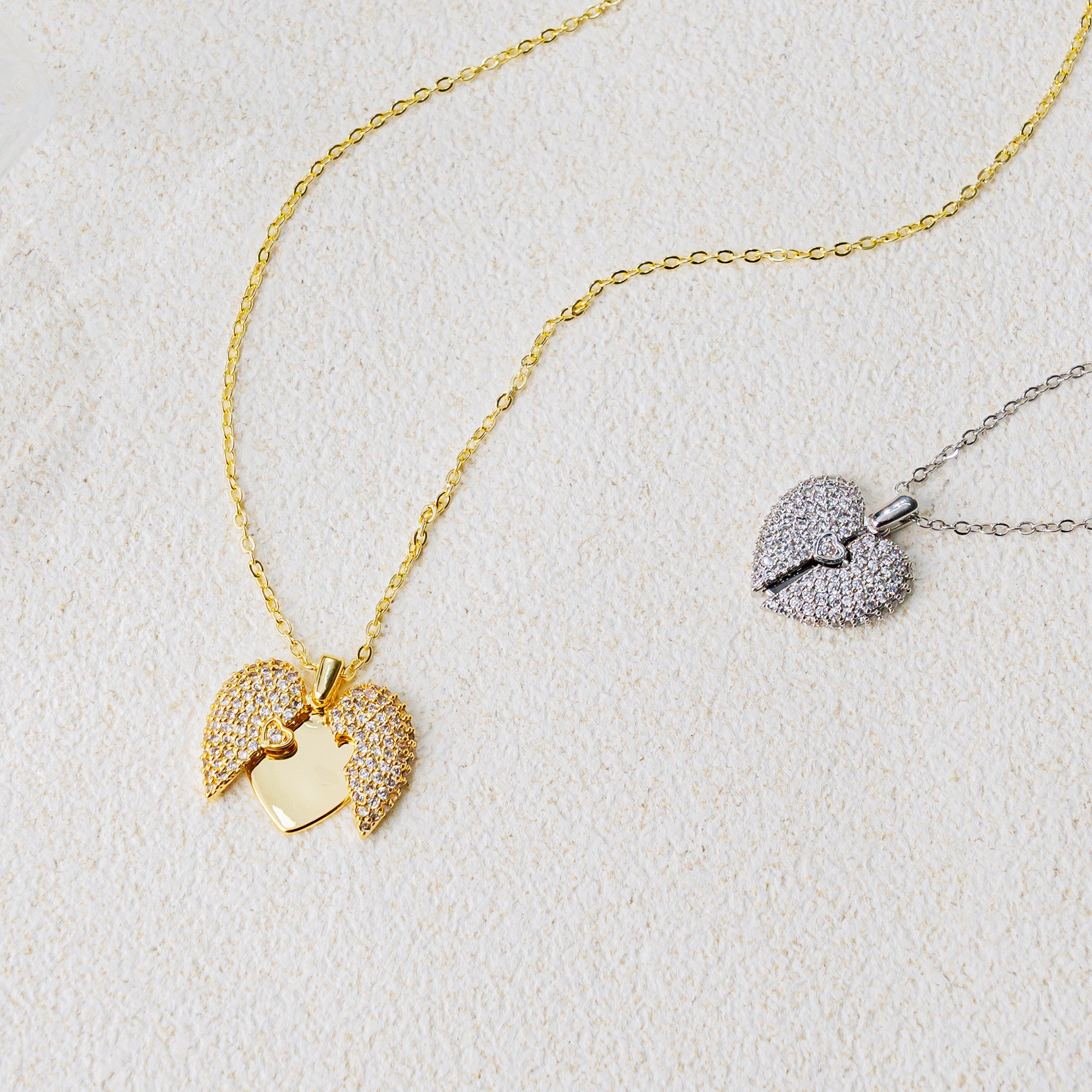 Heart of Faith Necklace – Christian Love & Cross Key Pendant, Gold & Silver Toned Jewelry of Grace