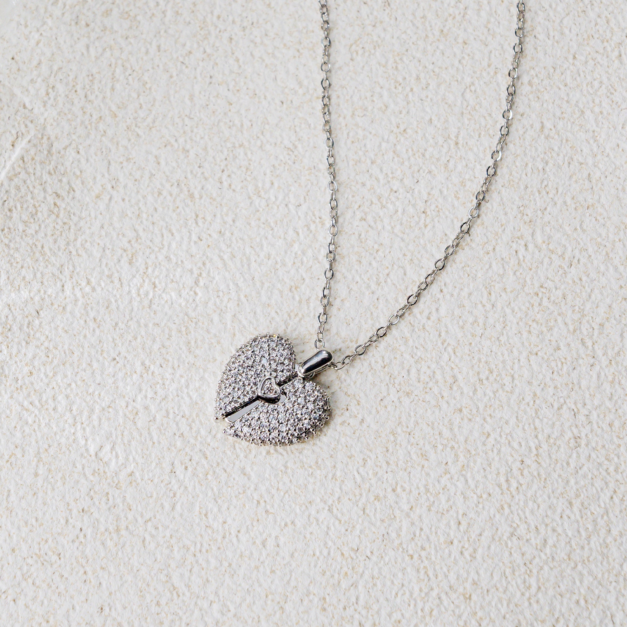 Heart of Faith Necklace – Christian Love & Cross Key Pendant, Gold & Silver Toned Jewelry of Grace