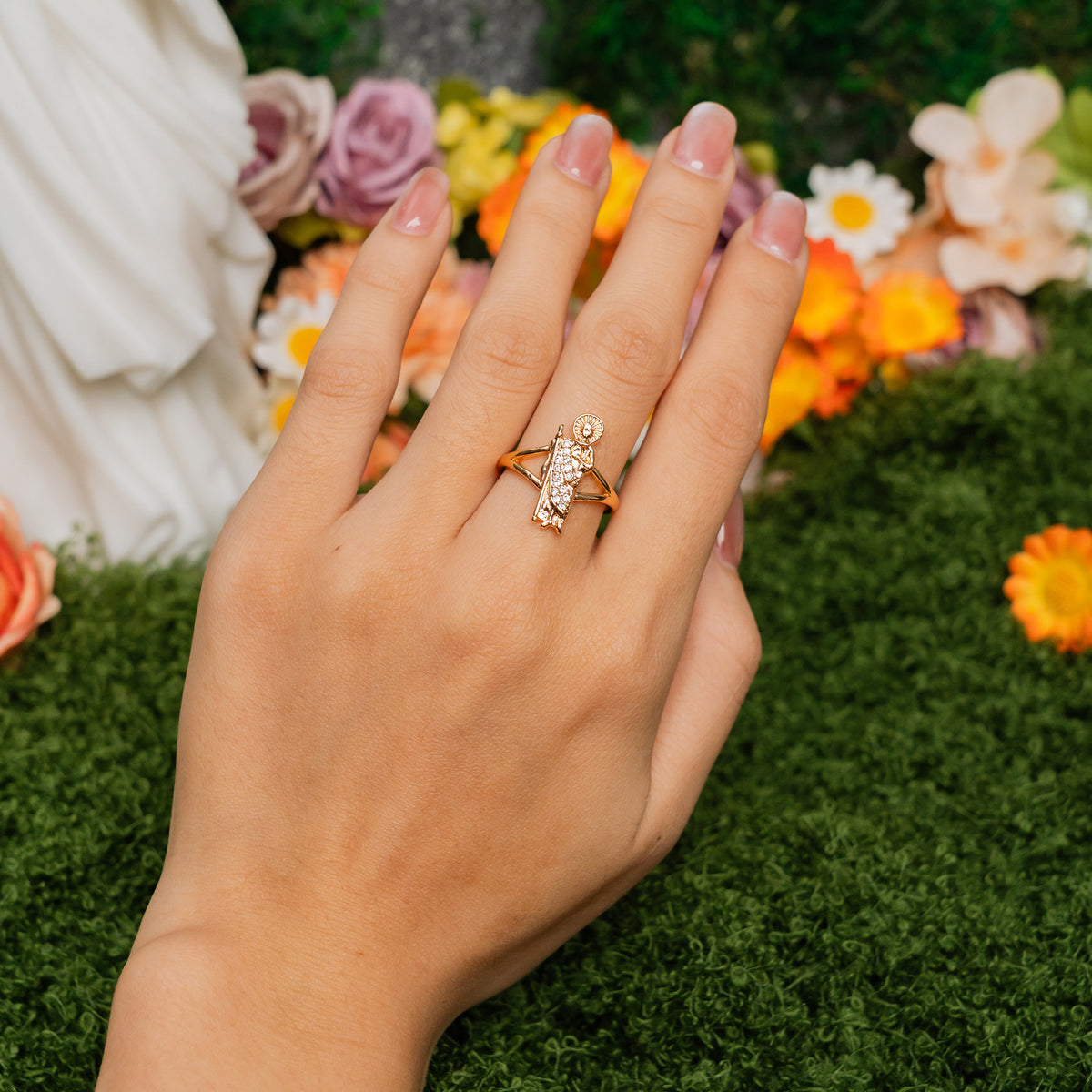 Saint Guardian Adjustable Ring – Gold Faith Jewelry of Protection & Grace