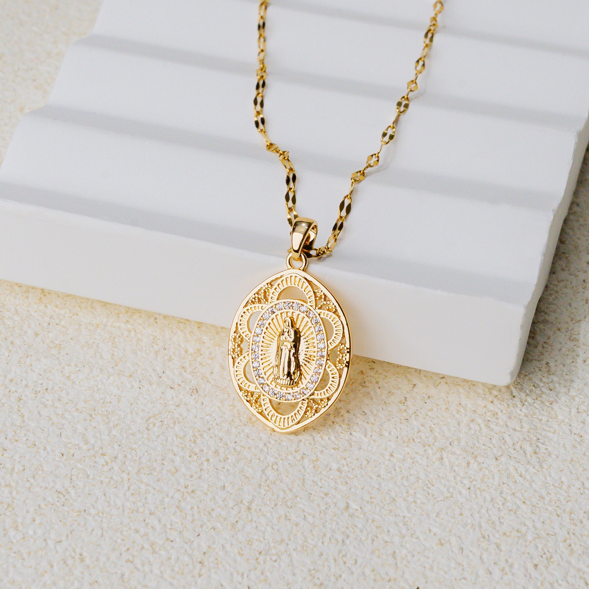 Our Lady of Grace Necklace – Virgin Mary Pendant of Faith and Protection