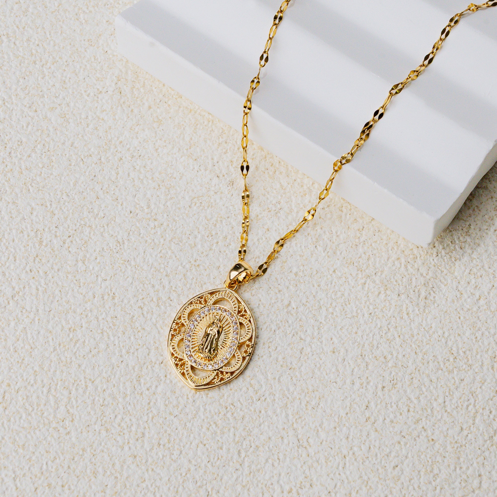 Our Lady of Grace Necklace – Virgin Mary Pendant of Faith and Protection