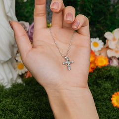 Faith & Pearl Cross Necklace – Silver Glow Christian Jewelry