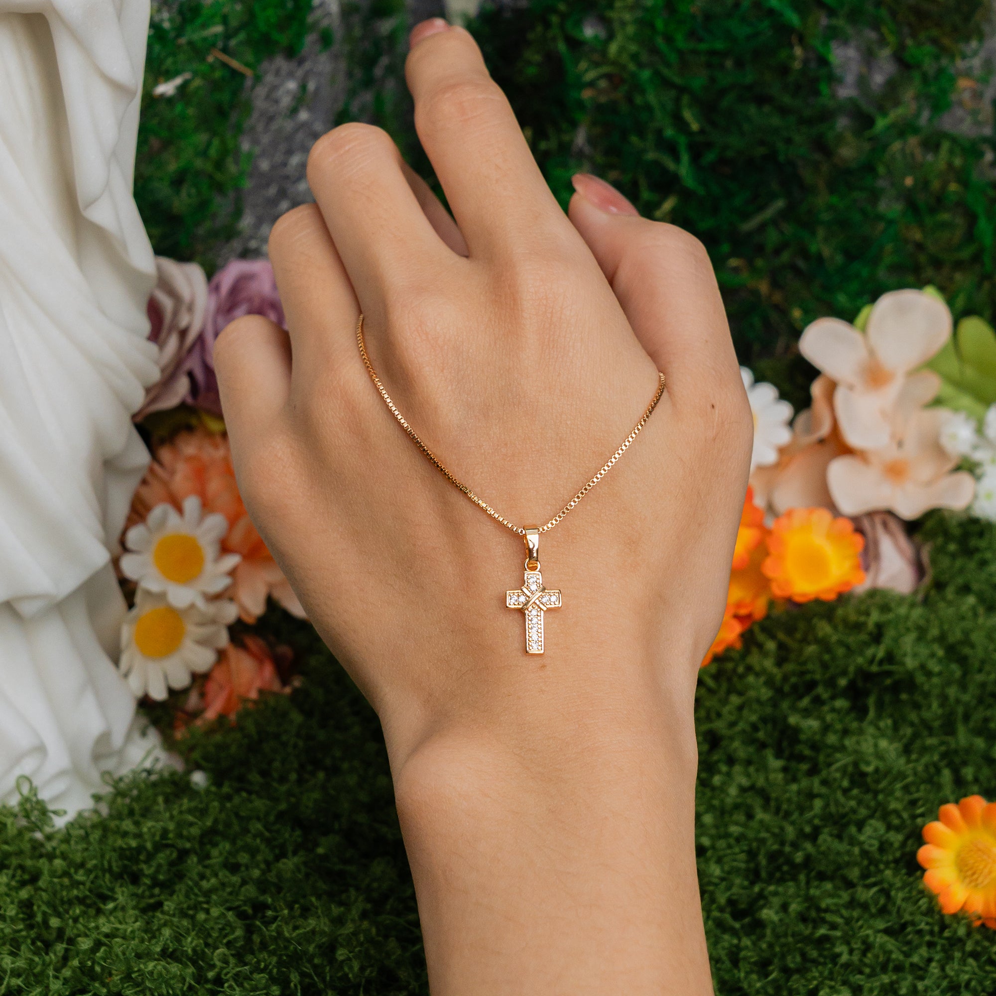 Faith & Grace Cross Necklace – Christian Jewelry of Light & Blessing