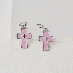 Grace Enamel Cross Hoop Earrings – Faith-Inspired Color Drop Earrings