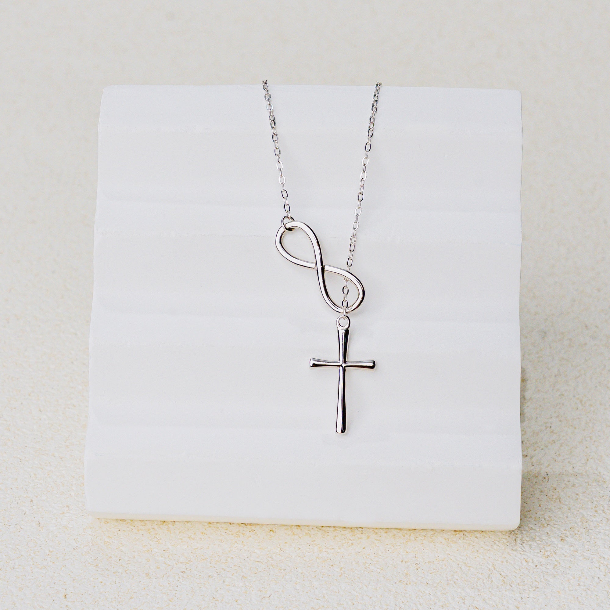 Infinite Faith Necklace – Cross & Infinity Symbol Christian Jewelry of Love and Hope