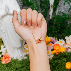 Sacred Heart Faith Bracelet – Christian Red Heart Charm Jewelry