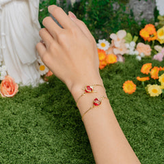 Sacred Heart Faith Bracelet – Christian Red Heart Charm Jewelry