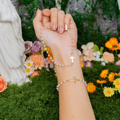 Pearl Cross Jewelry Set – Elegant Christian Faith Necklace & Bracelet