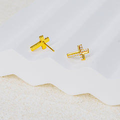 Faith & Shine Cross Earrings – Christian Studs of Light & Grace