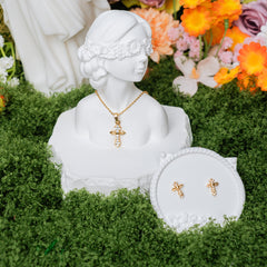 Faith & Shine Cross Jewelry Set – Christian Necklace & Earrings of Grace
