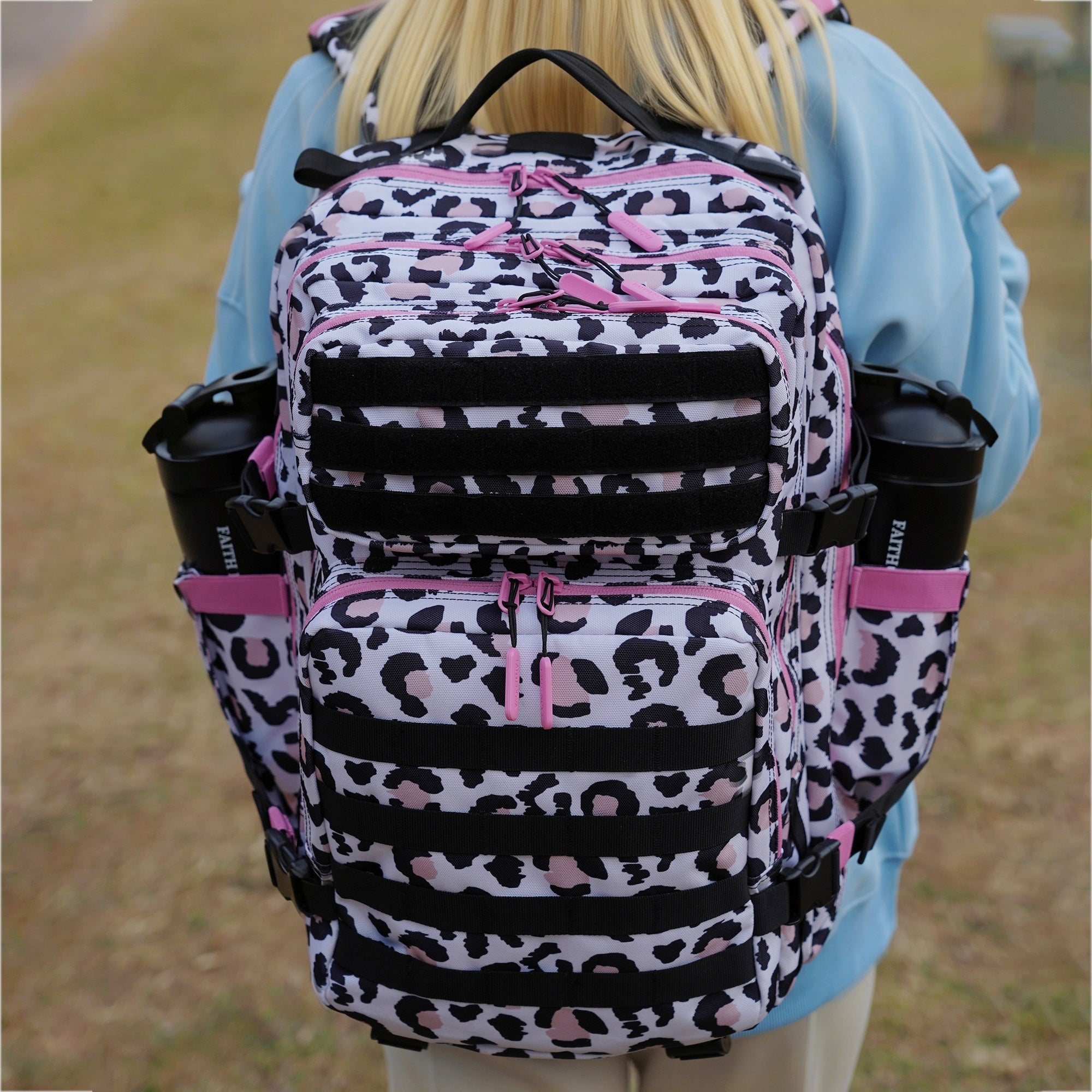 Faith-Inspired EDC Performance Backpack 45L - Pink Leopard
