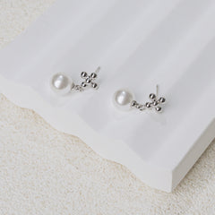 Divine Pearl Cross Earrings – Elegant Christian Drop Earrings of Grace