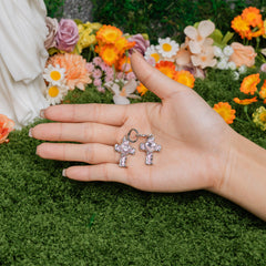 Heart of Faith Cross Hoop Earrings – Christian Pink Heart Drop Earrings