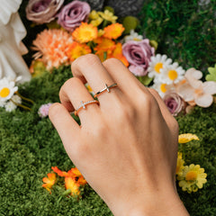 Faith & Grace Cross Ring Set – Gold-Tone Double Band Christian Jewelry