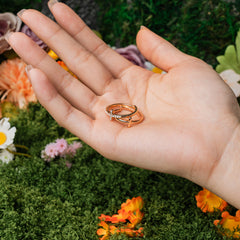 Faith & Grace Cross Ring Set – Gold-Tone Double Band Christian Jewelry