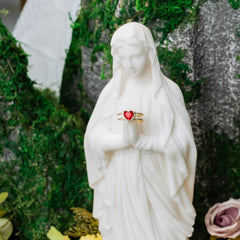 Sacred Heart Gemstone Ring – Gold Plated Love & Faith Statement Jewelry