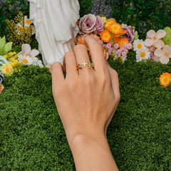 Faith Cross Double Ring – Adjustable Christian Jewelry for Women