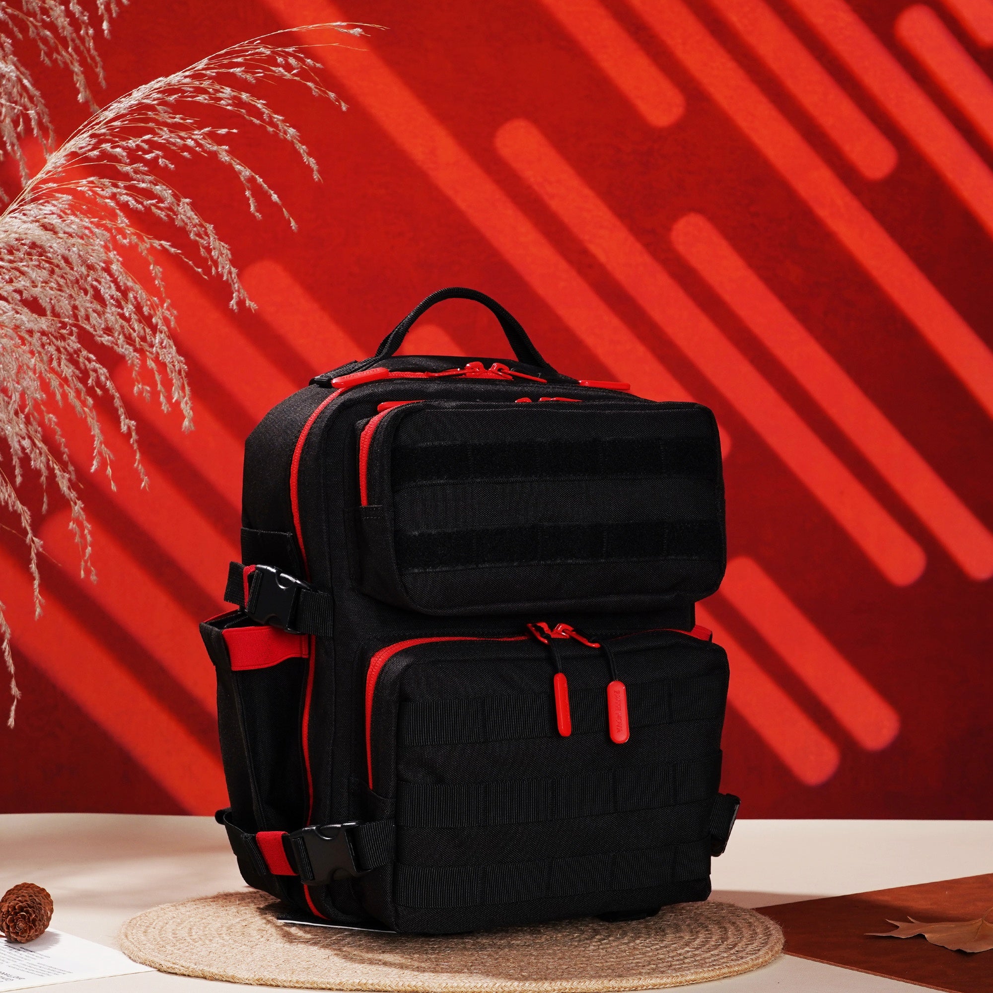 Faith-Inspired EDC Performance Backpack 15L - Black Red