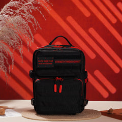 Faith-Inspired EDC Performance Backpack 15L - Black Red