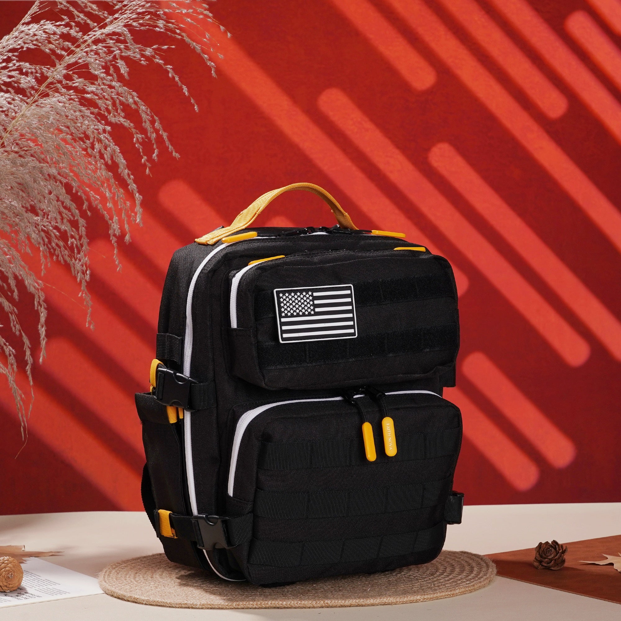 Faith-Inspired EDC Performance Backpack 15L - Black Orange