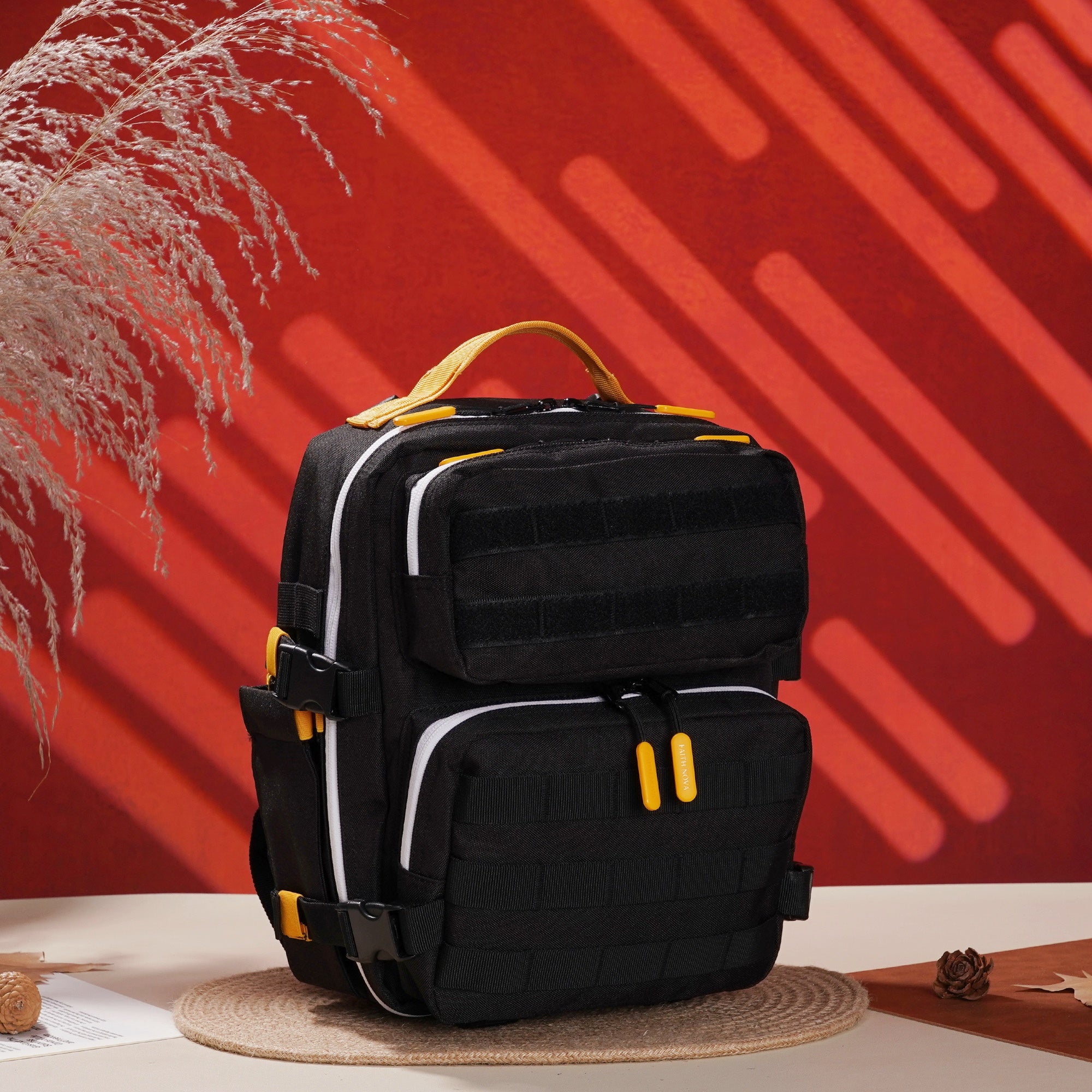 Faith-Inspired EDC Performance Backpack 15L - Black Orange