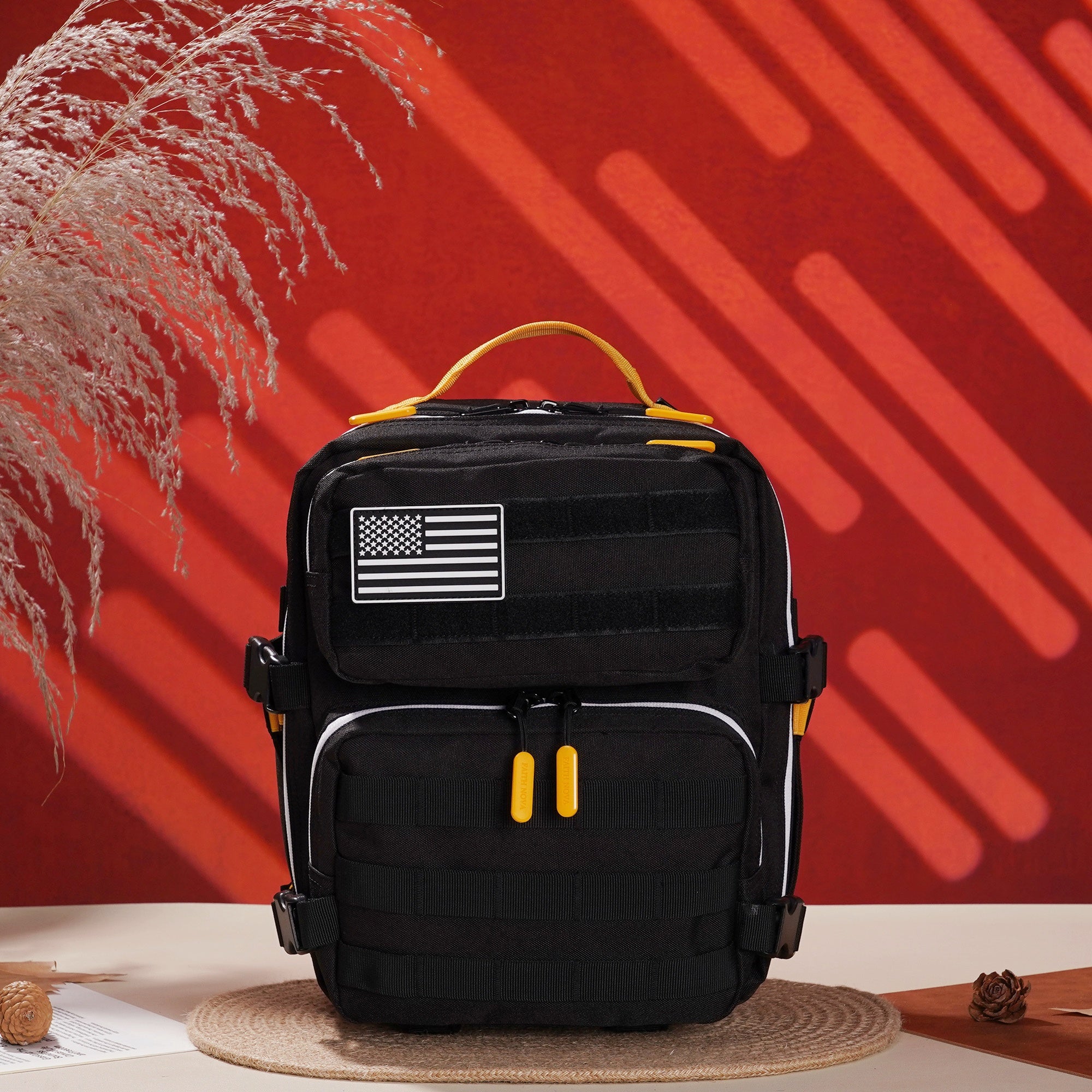 Faith-Inspired EDC Performance Backpack 15L - Black Orange