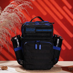 Faith-Inspired EDC Performance Backpack 25L - Black Blue