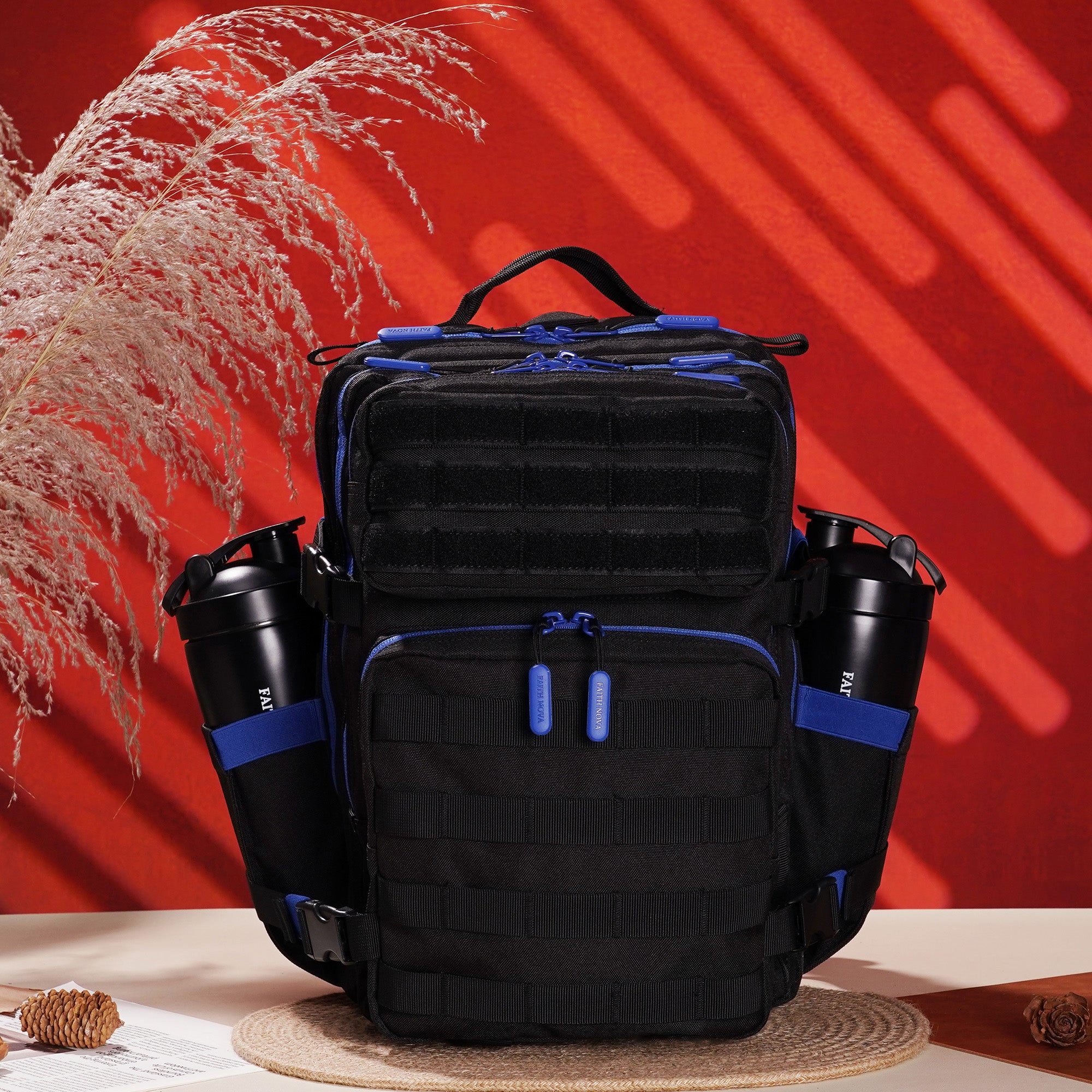 Faith-Inspired EDC Performance Backpack 25L - Black Blue