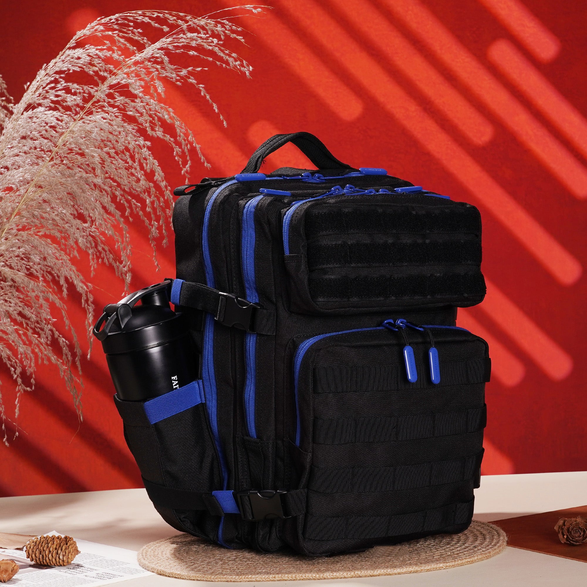 Faith-Inspired EDC Performance Backpack 25L - Black Blue