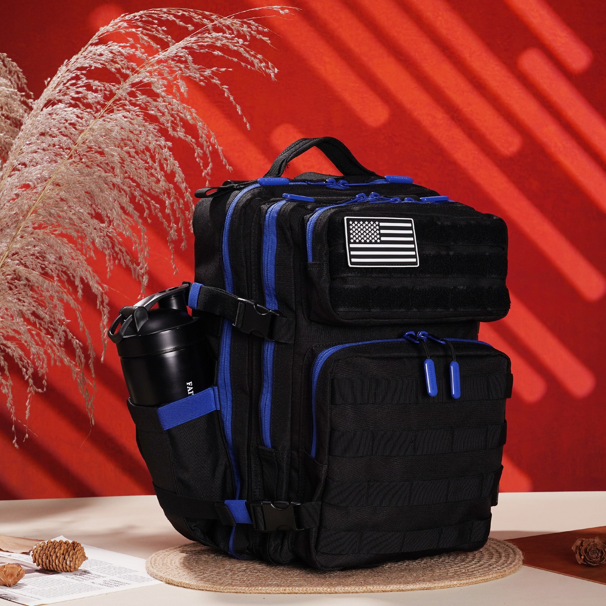 Faith-Inspired EDC Performance Backpack 25L - Black Blue