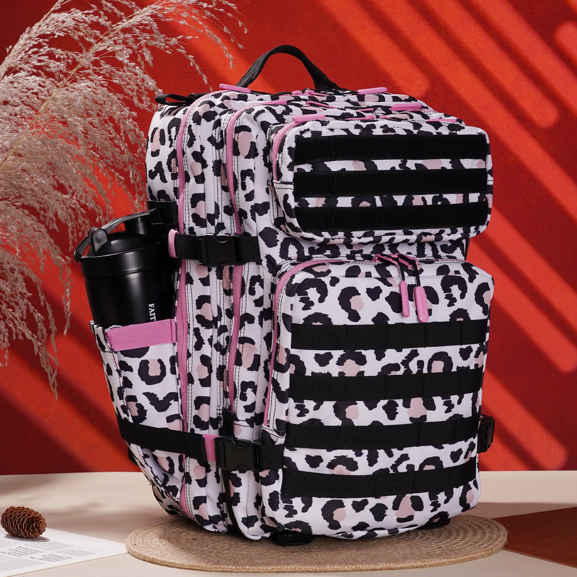 Faith-Inspired EDC Performance Backpack 45L - Pink Leopard